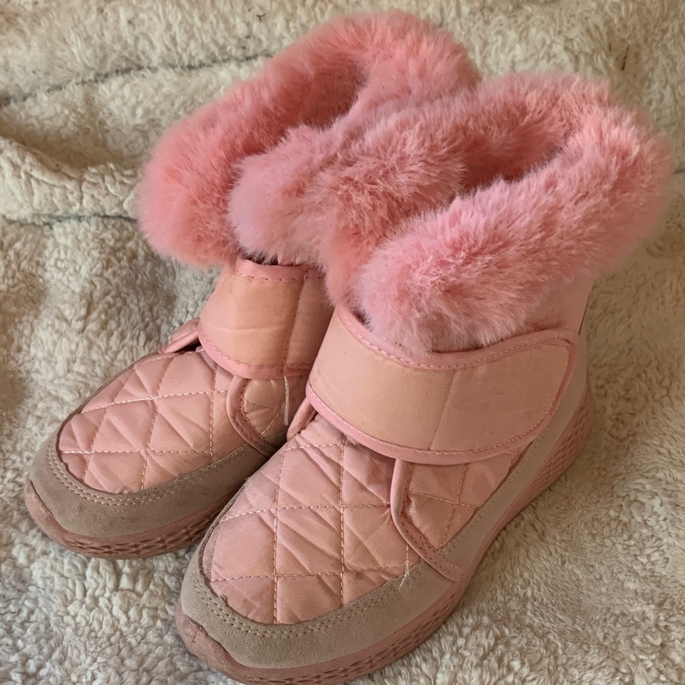 Cozy Pink Quilted Kids Boots